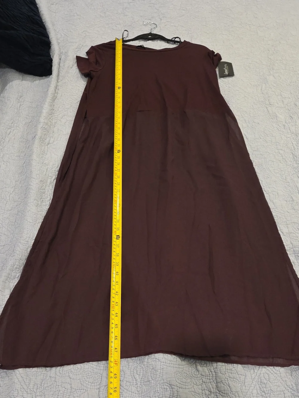 Sweet Rain Sheer Panel Maxi Tunic - Plum Size L, New With Tags!